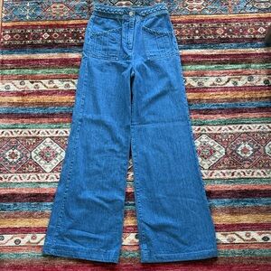 Maje Blue Wide-Leg High-Rise Jeans